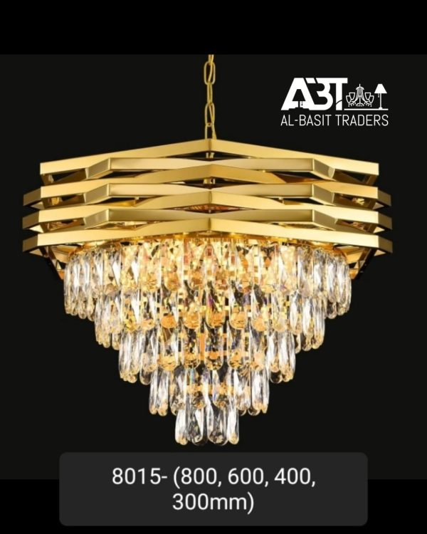 Gold plated crystal chandelier
